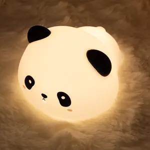 Cute Panda Night Light, LED Squishy Novelty Animal Night Lamp, 3 Levels Dimmable Nightlight, Rechargeable Touch Bedside Lamp, Bedroom/Dorm Decor, funny best Gifts for Kids/Girls/Boys/Baby/Toddler/Mother/ friend