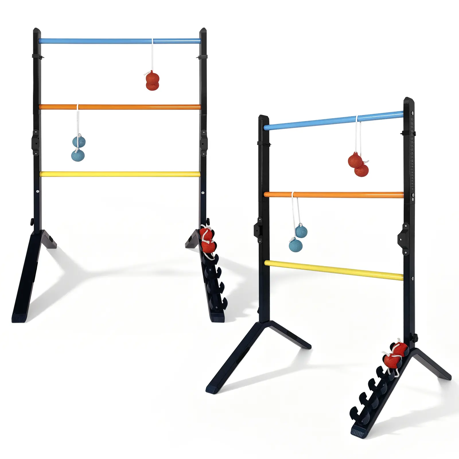 2-Piece Adjustable Steel Ladder Toss Game Set, Outdoor Lawn Tetherball Throwing Game with 6 Bolas for RV Camping, Beach Trips & All Ages & Gatherings Entertainment, 2-Piece Set, Easy Assembly, Exceptional Stability, Heavy-Duty Metal Construction, Sturdy S