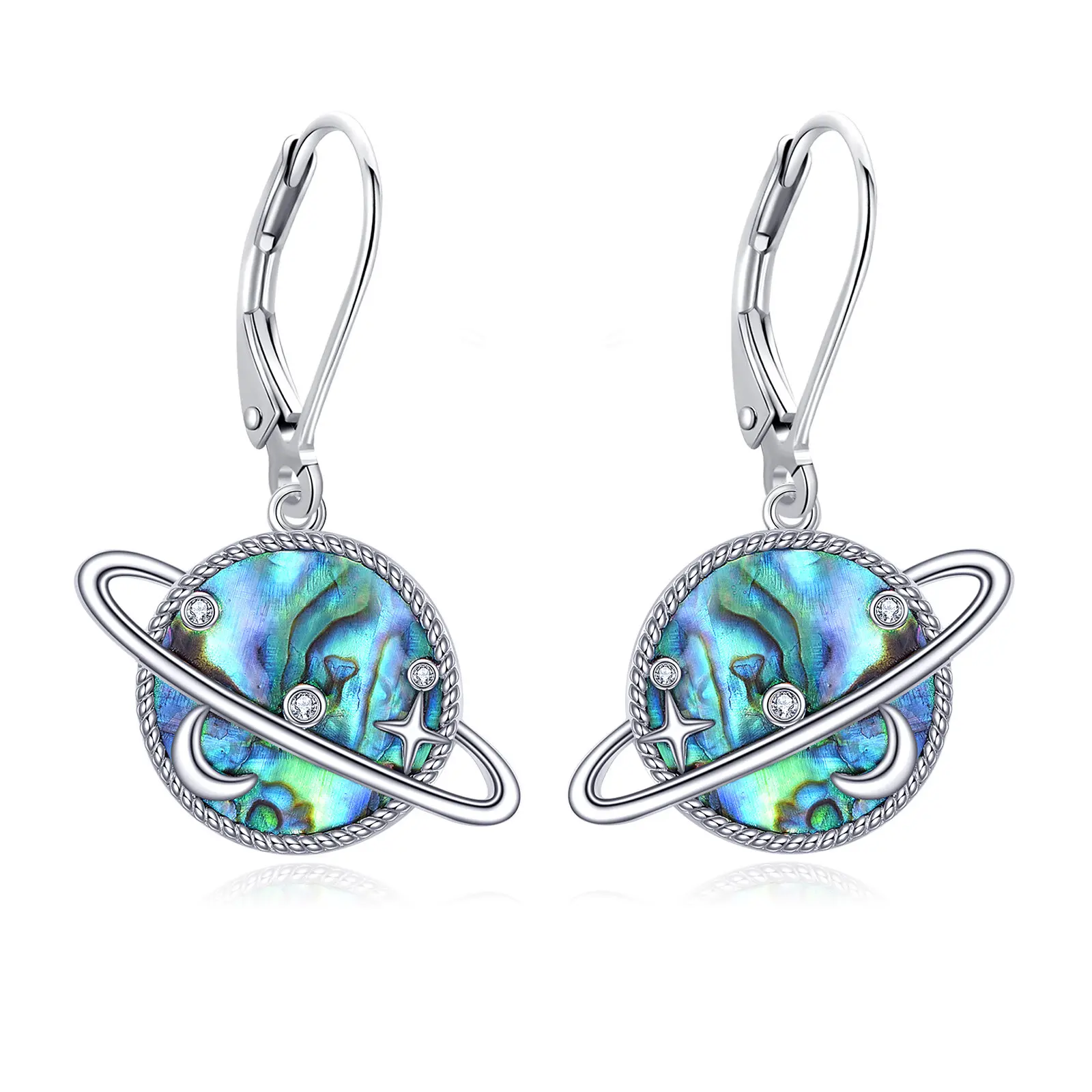 925 Sterling Sliver Planet Earrings