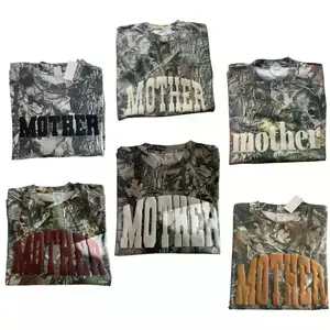 Mother Camo Crewneck, 3D Puff Print Graphic Tee, Retro Mother's Day Gift