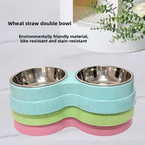Stainless Steel Dual Pet Bowls for Dogs & Cats, Non-Slip Base, Ideal for Food & Water, Easy Clean Design, Durable & Hygienic Feeding Solution