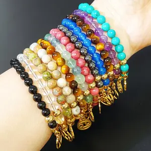 Crystal Zodiac Stretchable Bracelet Gold or Silver Beautiful Gift for Friends and Family Multicolor Beads with Gold Charms