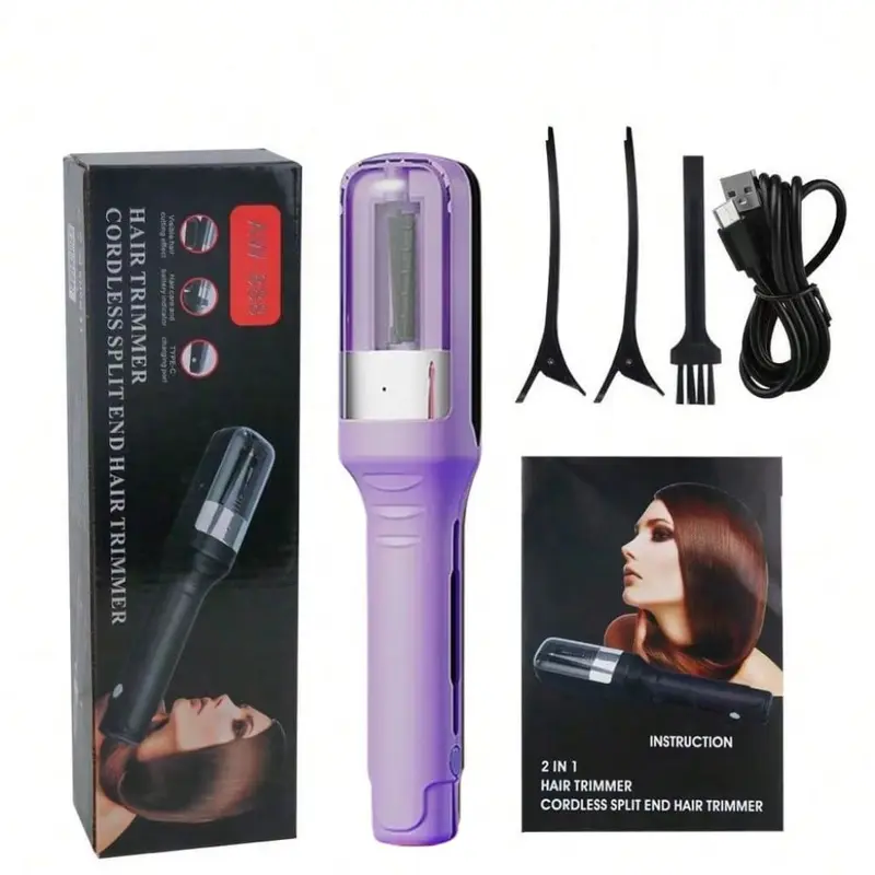 Rechargeable Split-End Hair Trimmer, 1 Box Portable Wireless Hair Trimmer, Hair Care Tool for Home and Outdoor Travel, Hair Styling Tools