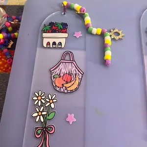 Shop Small Bookmarks with Fruit Basket and Flower Design for Kids and Adults
