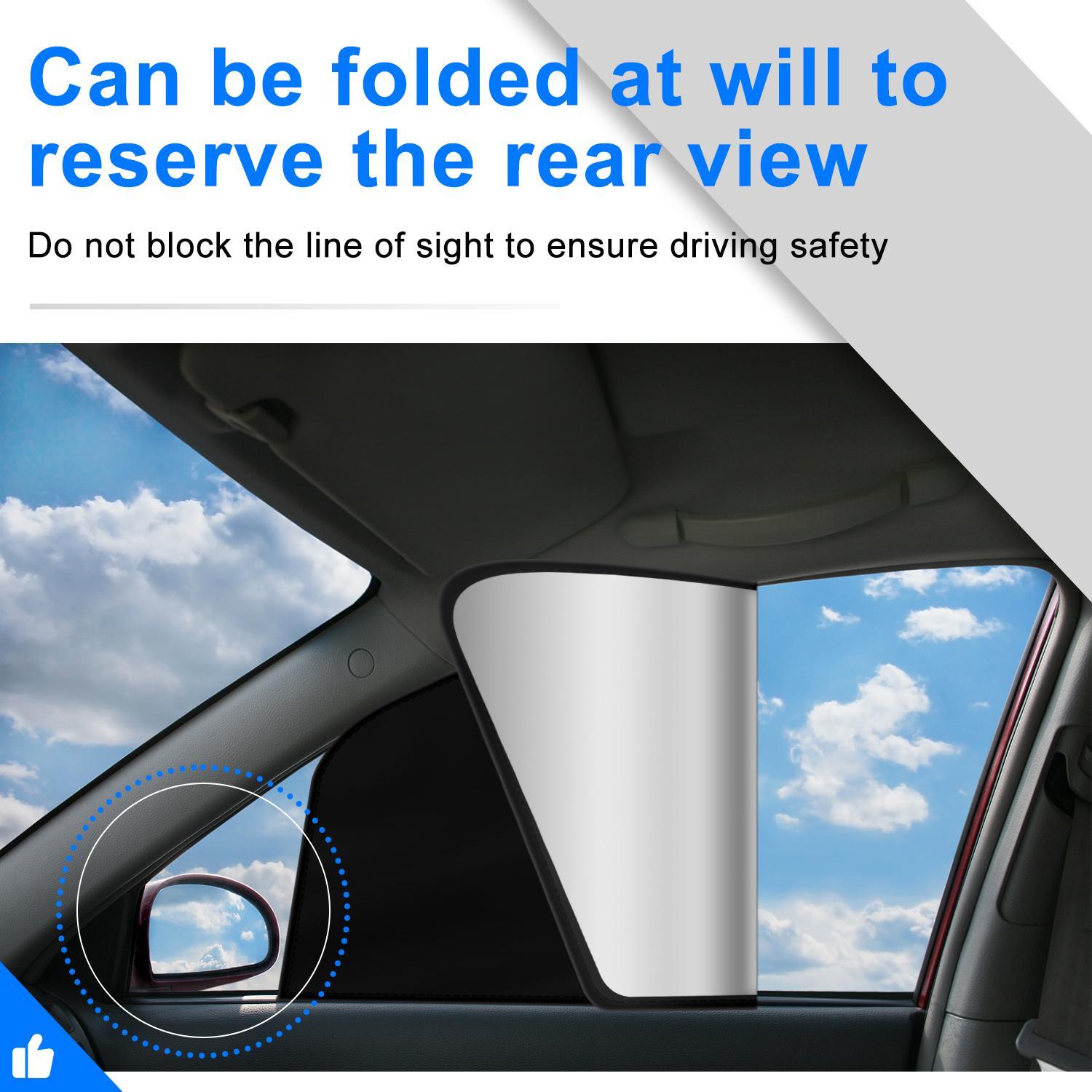 4-Pack Magnetic Car Window Shades, 100% Blackout Privacy Curtains for Car Camping & Travel, UV Protection Universal Fit