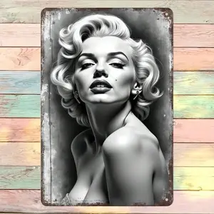 One Piece Retro Marilyn Monroe Vintage Tin Metal Sign 8x12 Inch Frameless Wall Art Decor American Icon Poster Home Bar Cafe Garage