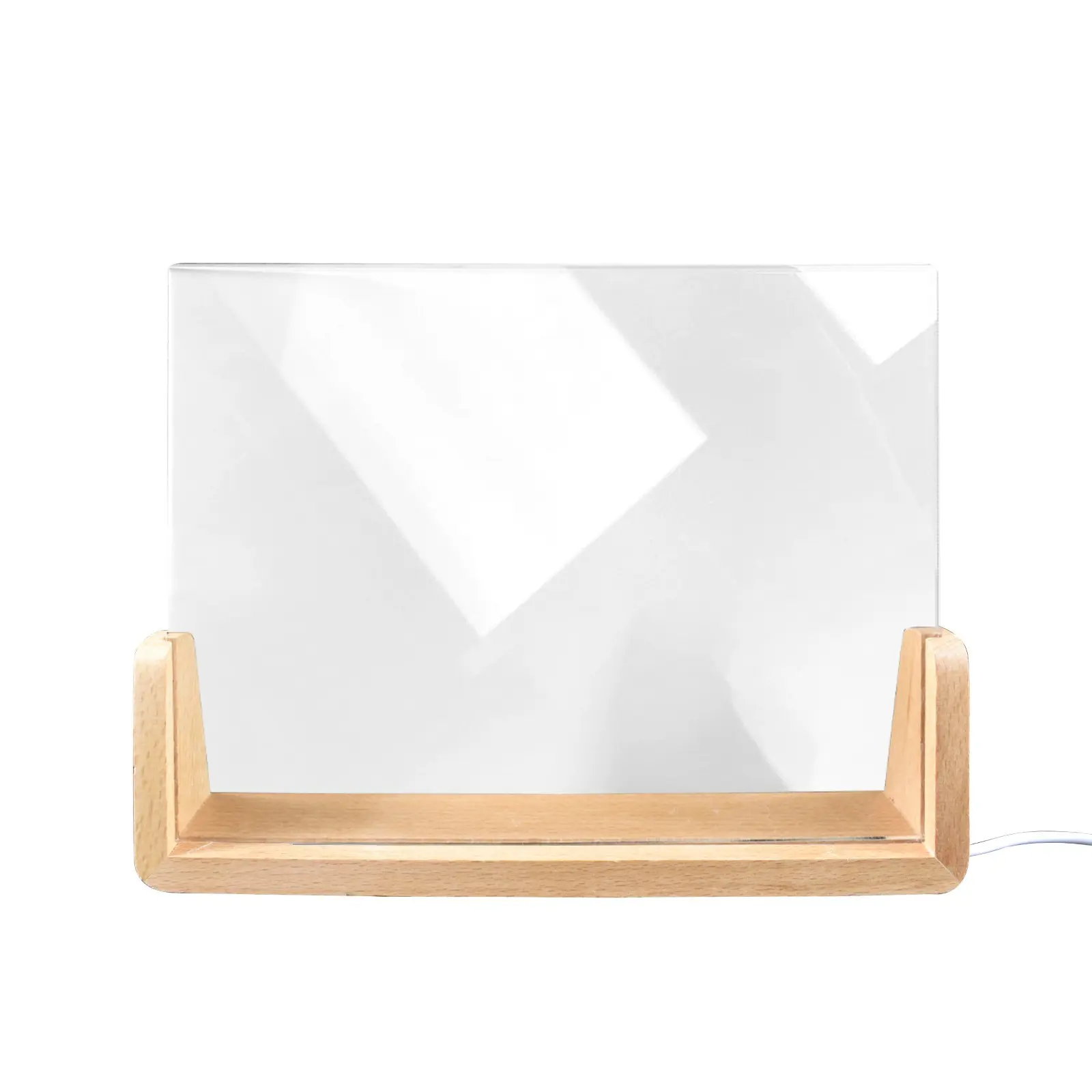 Custom Photo LED Acrylic-Wood Night Light - 8.5x6.75in Minimalist Engraved Lamp with 1 LED Wooden Base, USB Cable, Warm White Glow, Indoor Use Home Decor, Valentine's Day Personalized Gift for Best Friend, Baby Shower Ready, Power Bank Compatible