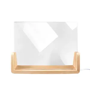 Custom Photo LED Lamp - Personalized Minimalist Custom 8.5x6.75" LED Acrylic Night Light with Wood Base, Personalized Engraved Photo Board Lamp, Gift for Anniversary in Acrylic Nightstand Light, Decorative Home Decor Accessory,