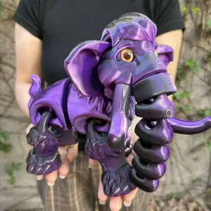 Giant Cute Mammoth 3D Printed Model, Jointed Art Craft, Cute Collectible Figurines, Desktop Decor, Perfect Gift for Holidays, Birthdays, Surprises