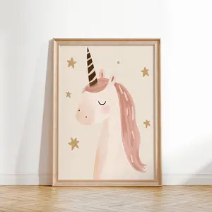 Unicorn Wall Art Nursery Animal Print Kids Room Decor Magical Unicorn Poster Baby Room Art Unicorn Pink Girls Room Decor