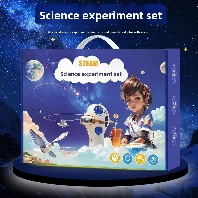 Wooden DIY Science Experiment Kit for Children - Hand-Cranked Generator Model for STEM Learning, Hands-On Experiments, Indoor Leisure Recreation, Wood, Diy Wooden Science Experiment Kit