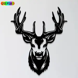 1pc Deer Head Metal Wall Art, Majestic Deer Head Statue Mural, Ideal Gift for Christmas, New Year, Nature & Wildlife Decor Enthusiasts,  Wall Sculptures, Perfect for Living Room Walls & Garden Fences, Stunning Outdoor & Indoor Wall Decor