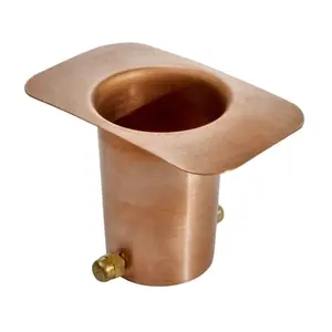 Pure Copper 2-Piece Gutter Adapter Kit with Brass Bolt for Rain Chain Installation, Standard