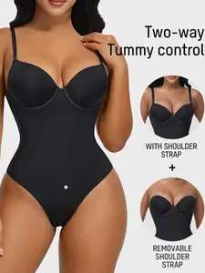 1 Count Best-Selling Women's Shapewear With Back Tie And Bra, Chest Support Abdomen Shaping Bodysuit, Fashionable & Elegant Cup Detail Underwear, Adjusting Tlasticityof Back Sraps Helps Tobetter Restrainthe Waist, Suitable For Date Or Party, Adjustable