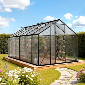VEVOR Polycarbonate Greenhouse, 6x 4 Ft, Outdoor Greenhouse with Adjustable Vent Windows, Pavilion Styled Greenhouse with Sliding Door, Aluminum Large Walk - in Greenhouse Kit for Garden BackyardVEVOR Super Brand Day