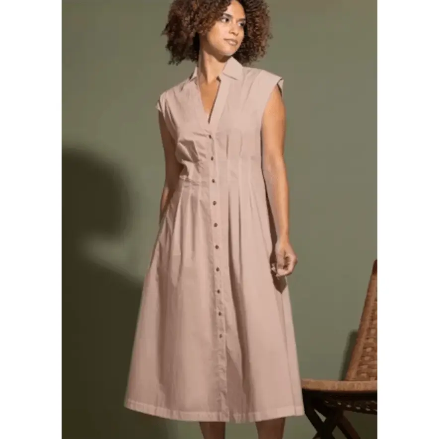 Go Silk Go Fit and Go Flare Dress in Sand Dune