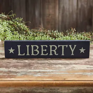 Navy Liberty Wooden Sign