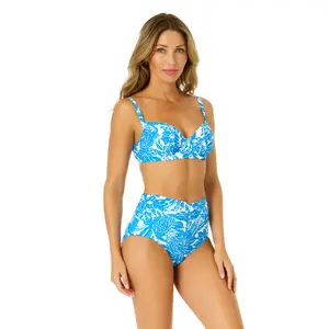 Women's Midnight Floral Shirred Underwire Bikini Top