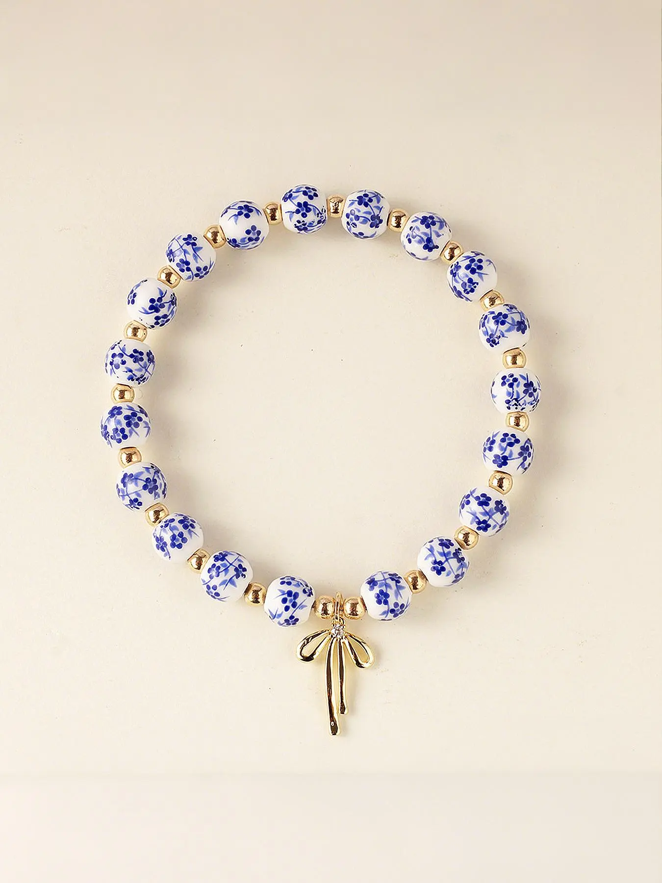 Natural Porcelain Bracelet Beads, Hand-Painted Ceramic Wristband with Butterfly Pendant, Spiritual Jewelry Gift for Friends, Unisex Adult Accessory