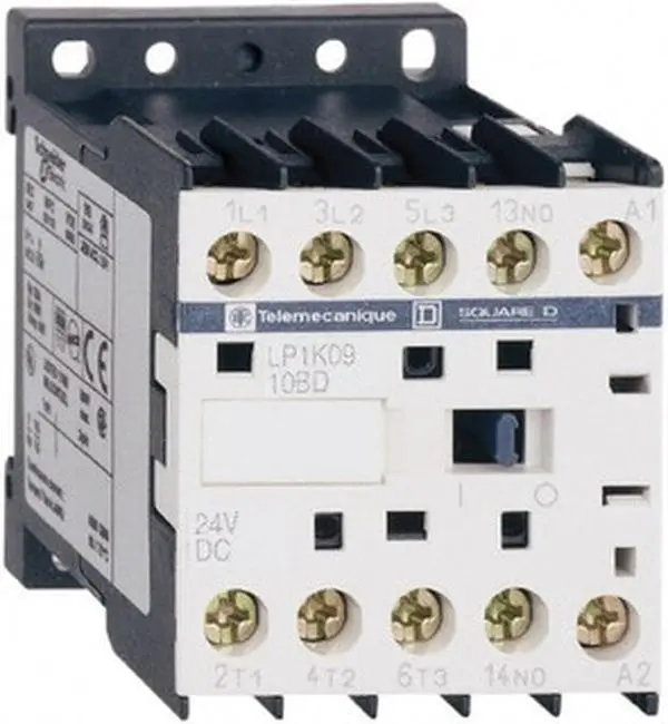 Schneider Electric 3 Pole, 24 Coil VDC, 6 Amp at 440 VAC, Nonreversible IEC Contactor BS 5424, CSA, IEC 60947, NF C 63-110, RoHS Compliant, UL Listed, VDE 0660 LP1K0601BD3