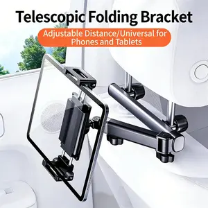 3-in-1 Car Headrest Tablet Holder, Adjustable Backseat Phone & iPad Mount for Kids Travel Entertainment, Universal Car Seat Stand for Road Trips SUVs Vans & Family Cars