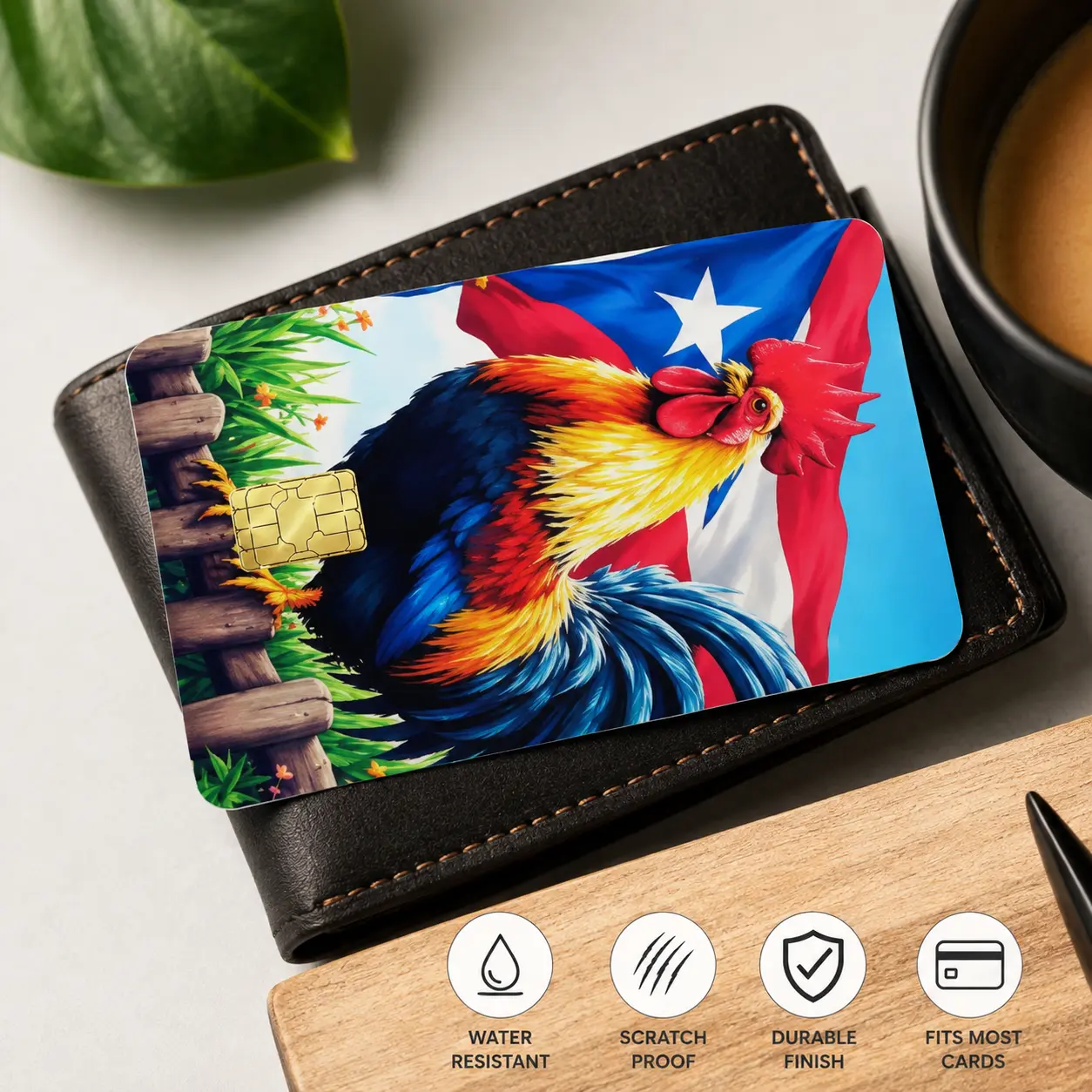 Patriotic Rooster Card Skin