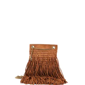 Pre-owned Yves Saint Laurent Suede Shoulder Bags Saint Laurent Grace Fringe Hobo Small by Rebag