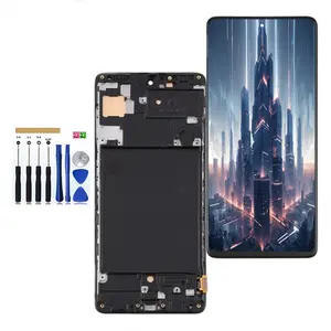 OLED/INCELL for Samsung Galaxy A71 A715 (with Frame) LCD Display Touch Digitizer,fits for Samsung A715F A715F/DS A715W A715X Screen Replacement Full Assembly Repair Kits+Tools