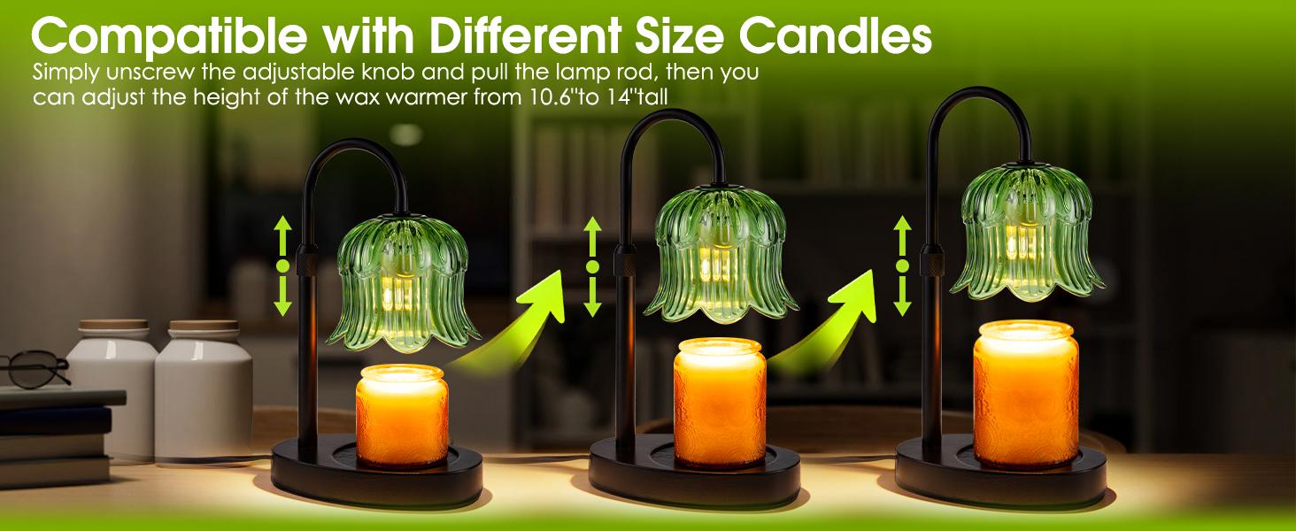 Automatic Timer Essential Oil Candle Lamp with Adjustable Height & Brightness Flameless Aroma Diffuser for Wax Melting Essential Oil Lamps Modern Home Decor Ideal for Living Rooms and Bedrooms Creates a Warm Atmosphere Year Round Flower Design