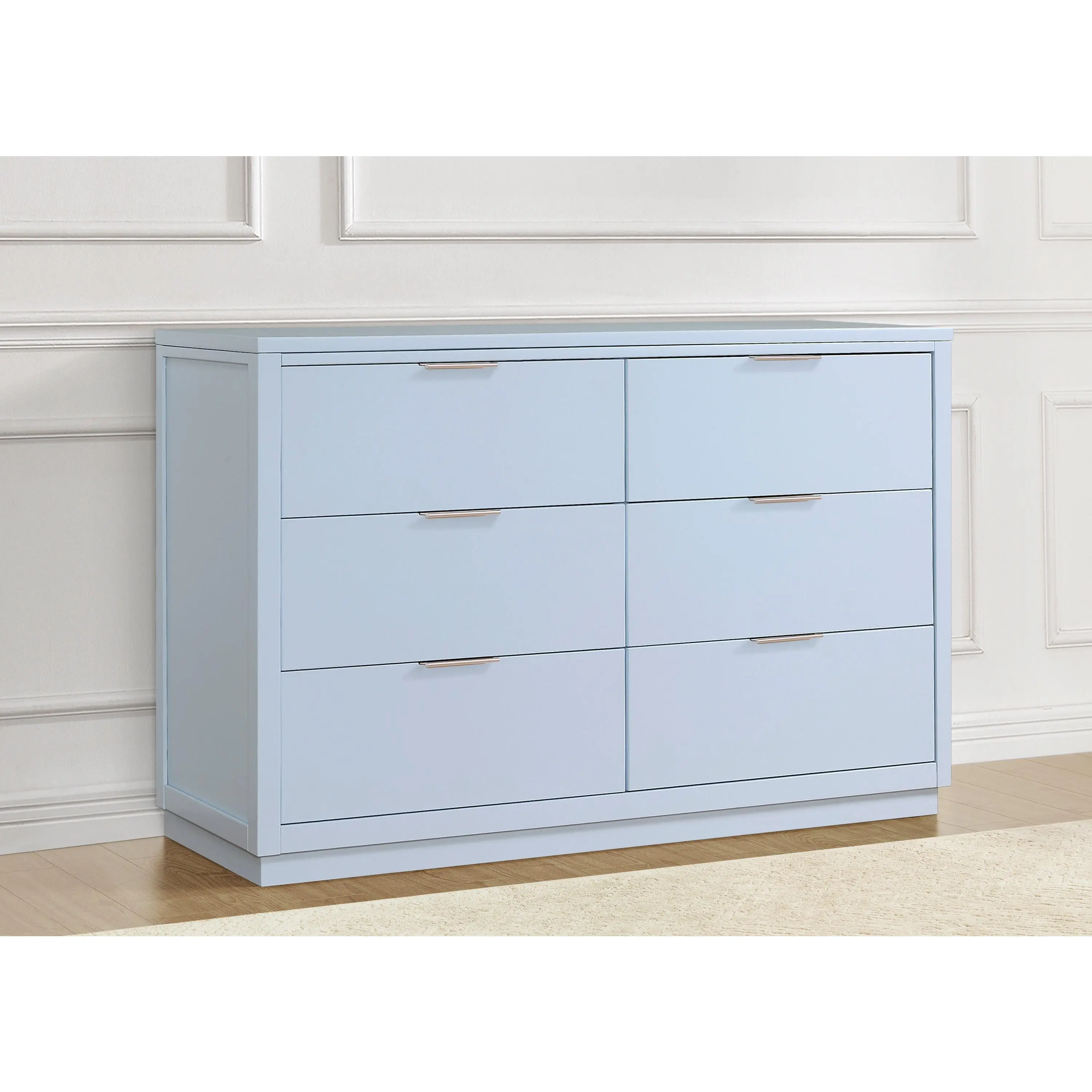 Classic Collection 6-Drawer Dresser with Changing Top, Interlocking Drawers, Platform Base - Clean Lines, Made-to-Last Modern Storage Cabinet, Safe Indoor Furniture Cupboard