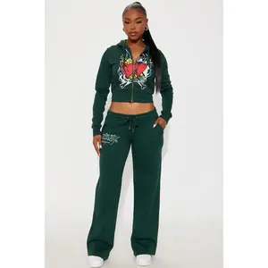 Ed Hardy Twin Flame Wide Leg Pant - Hunter L