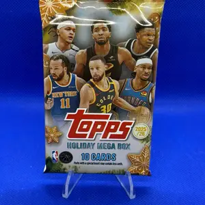 Topps 2025 Basketball Holiday Mega Singles Pack of 10 Cards Official NBA Trading Cards for Collectors