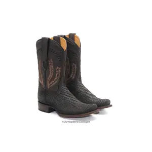 H58R6394 MEN DUBAI TOE BROWN FAUX PYTHON LEATHER BOOT