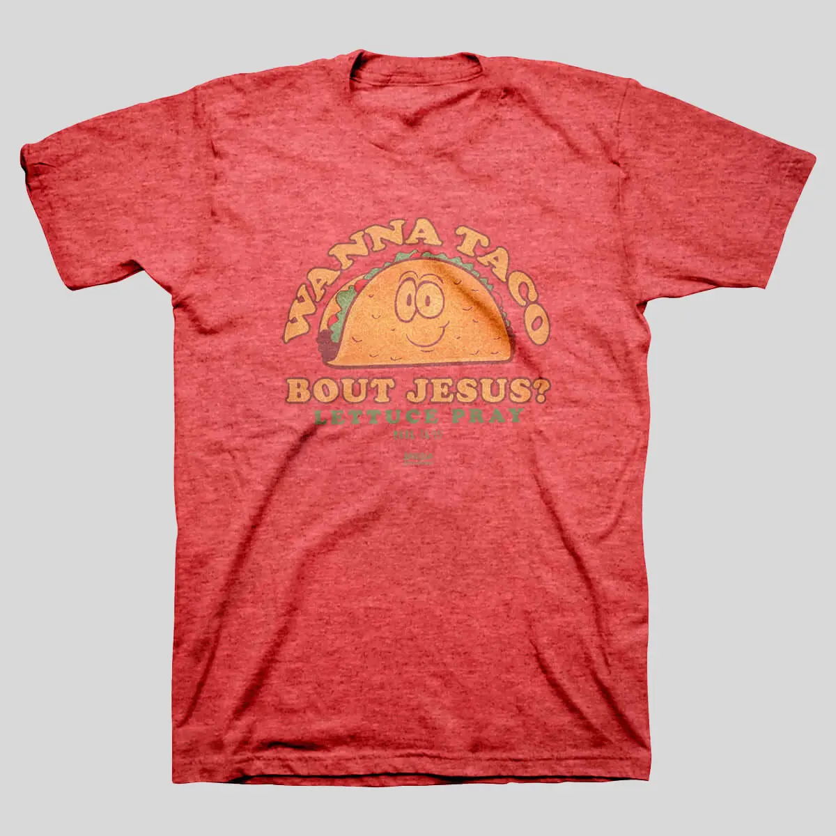 Women's "Wanna Taco bout Jesus" Cute Christian T-Shirt, Comfortable Cotton-Polyester Blend, Day Wear, Flattering Fit