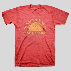 Women's "Wanna Taco bout Jesus" Cute Christian T-Shirt, Comfortable Cotton-Polyester Blend, Day Wear, Flattering Fit