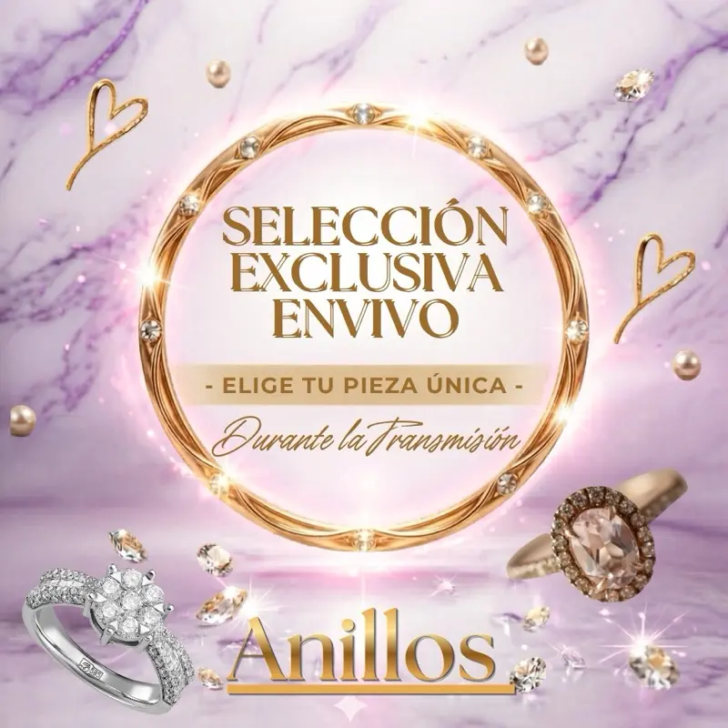 Anillos grandes o chunky : joyas para tu estilo diario. Elige tu pieza única durante la transmisión en vivo. Selección exclusiva.