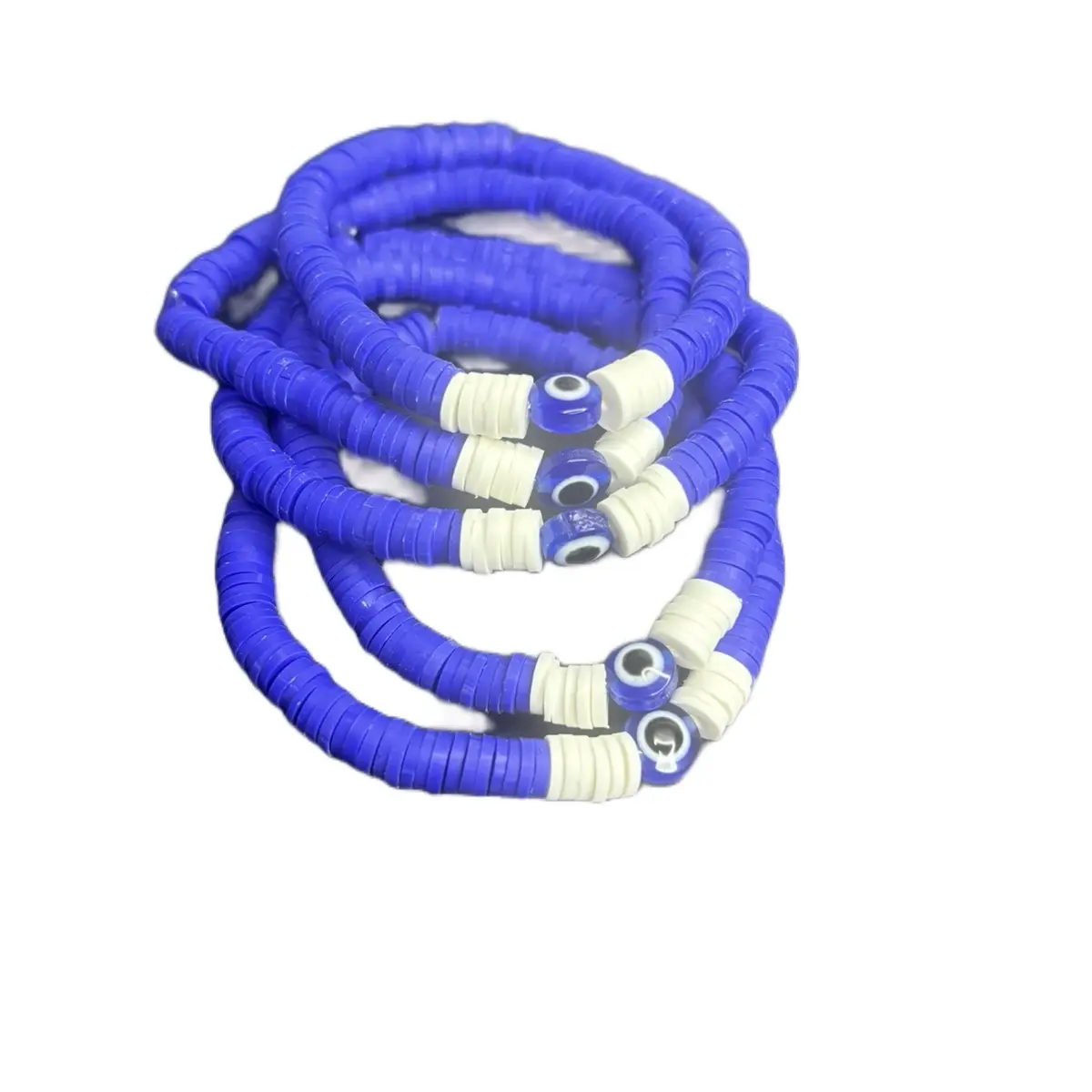 Authentic Handmade Blue Clay Bracelet - Artisan Crafted Jewelry