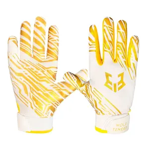 1 Pair American Football Gloves, Sticky Grip Breathable Design, for Men Women Rugby & Training & Competition Match Outdoor Game