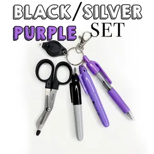 Black/Silver Set 4" Badge Accessories