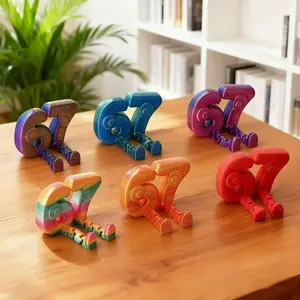 Creative Digital Number 67 Collectible Figurine, Statue Figurines, 3D Printed Desk Decoration, Desktop Figurine, Unique Home Office Ornament, Stylish Numerical Display Piece, Compact Size, Digital Theme