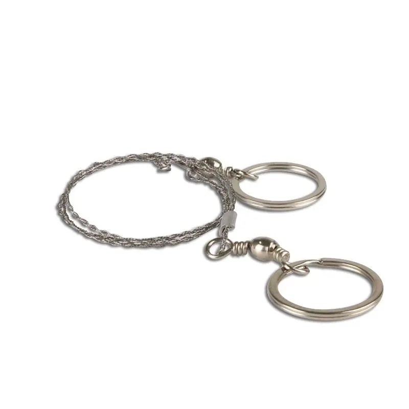 1 PCS Stainless Steel Wire Saw - All Metal Survival Equipment, Durable Outdoor Tool, Portable Emergency Pocket Gear for Camping, Hiking, Tree Cutting, Lightweight Compact Bushcraft Kit, Rust-Resistant Outdoor Practical Hand Saw