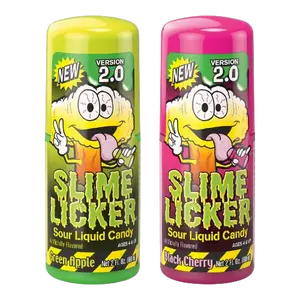 NEW Slime Licker 2.0 - Green Apple & Black Cherry - Limited Edition Sour Liquid Candy - 2 fl oz