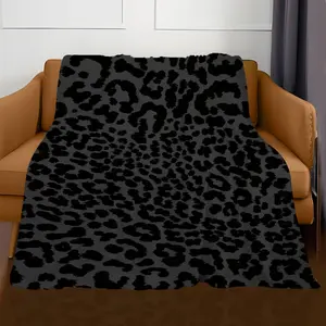 Throw Blanket for Couch, 300GSM Warm Soft Cozy Flannel Blanket, Cute Blanket for  Seasons Bedroom  Decor Gifts, Luxury Black Leopard 50x60 Inches
