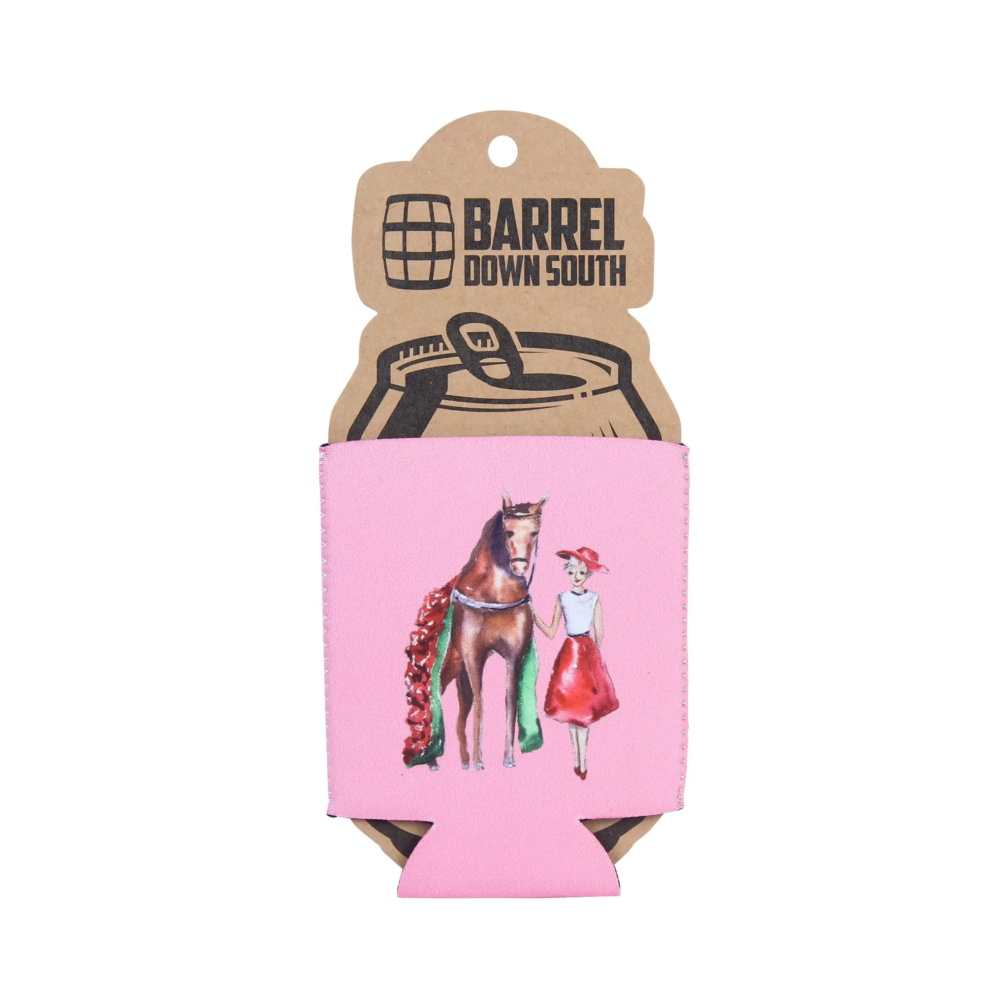 Woman and Horse with Roses Can Cooler