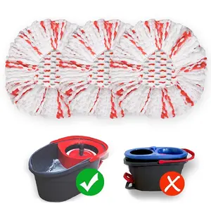 3/4/6 rotating mop heads with wiping pads – upgraded 2-in-1 mop head, suitable for the O-Cedar EasyWring 1 bucket system. Spin Mop Head