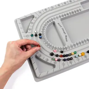 Louleur Flocked Bead Board For Bracelet Necklace Tray Beading Accessories Measuring Tools Crafts For Jewelry Making DIY