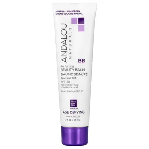 Andalou Naturals Perfecting BB Beauty Balm, SPF 30, Natural Tint, 2 fl oz (58 ml)