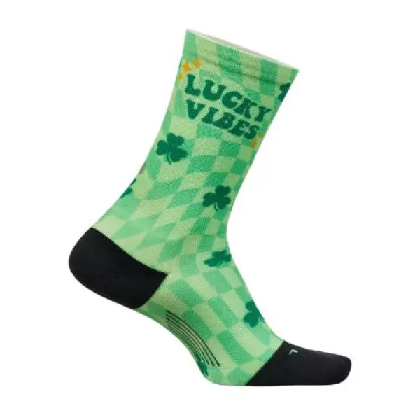 Men's Seamless Compression Mesh Socks - Elite Light Cushion Mini Crew, Limited Edition Festive Lucky Vibes