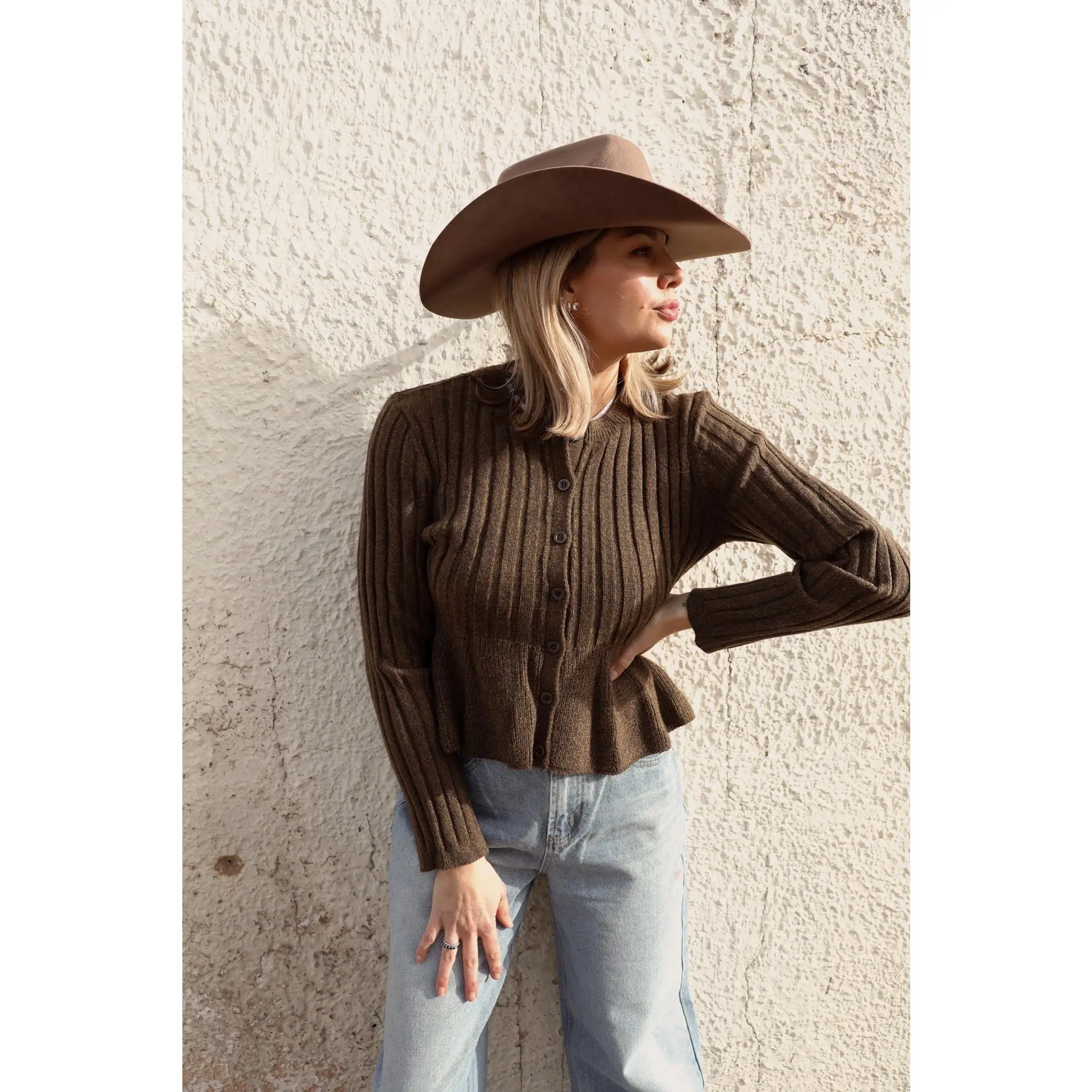 Rae: Olive Green Peplum Sweater