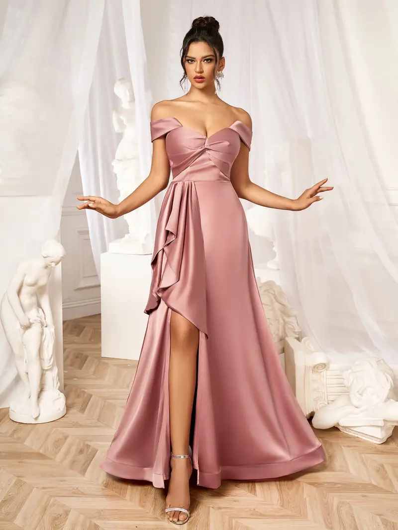 designer formal silk dress Silk Dress with Leather Straps Maxi – David's Road US main image 1